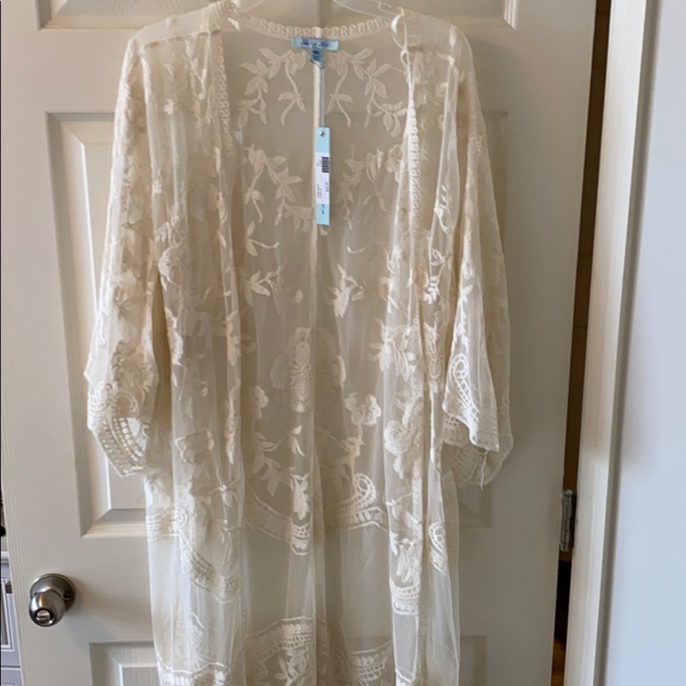 NWT sheer lace kimono